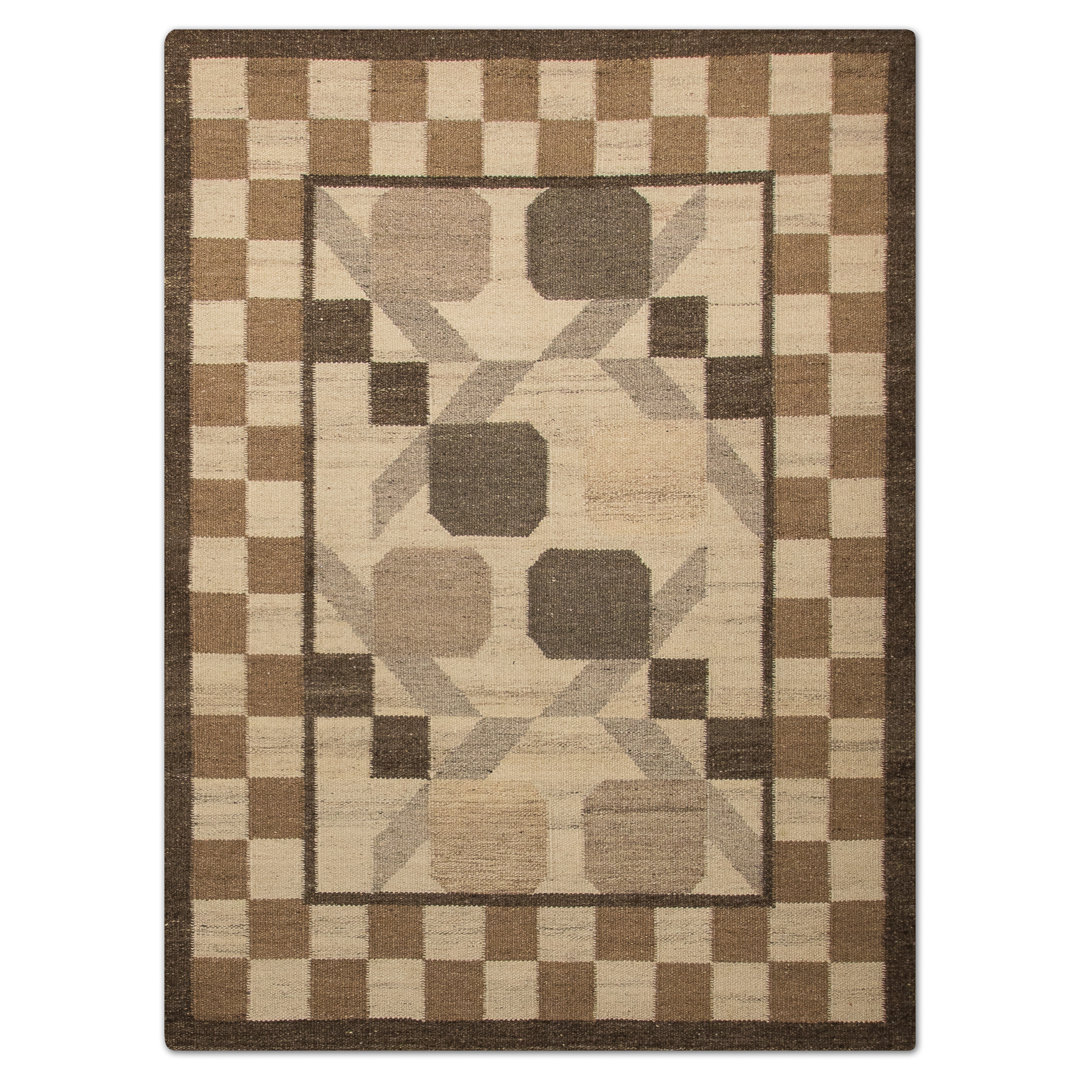 Innisfil Handmade Kilim Wool Natural Indoor/Outdoor Rug