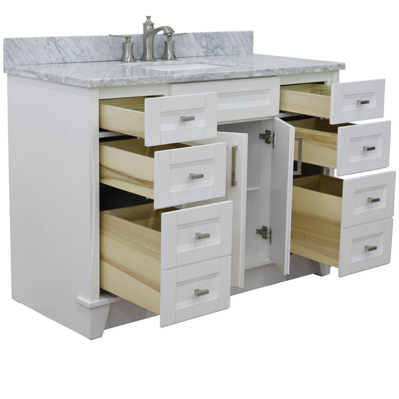 Ensemble de meuble-lavabo simple 49 po Abdikadir, Mable gris clair