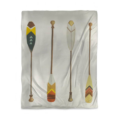 Canoe Paddles Duvet Cover - Contemporary Brown Home Decor