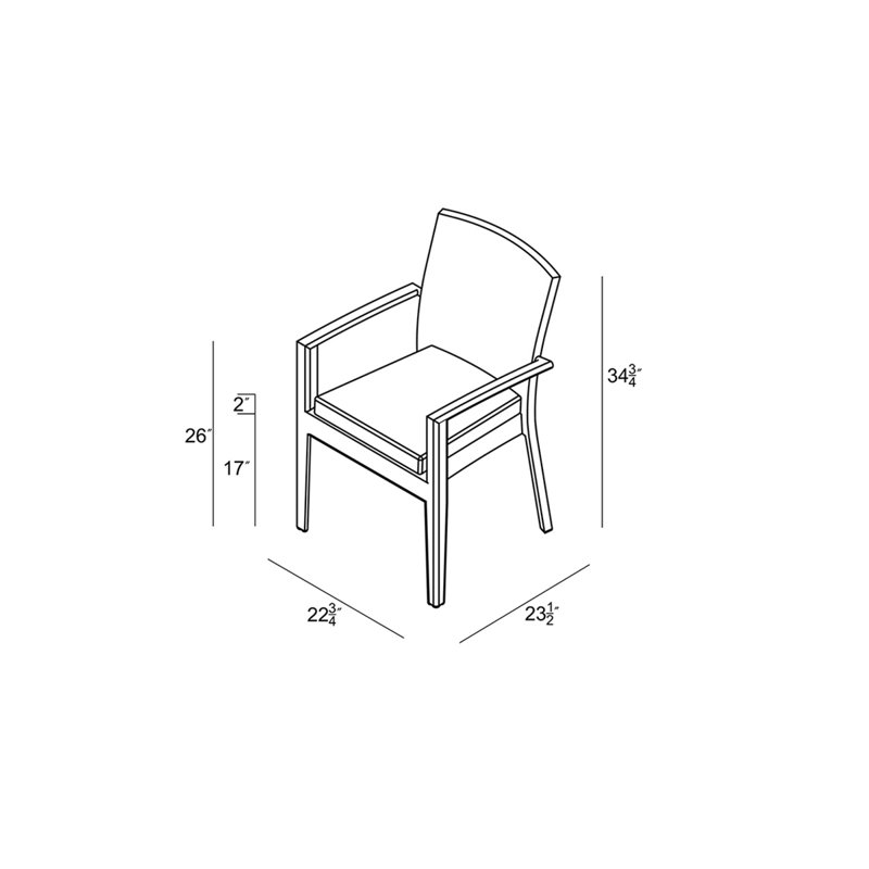 District Outdoor Dining Armchair, None