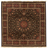 Hand Knotted Wool Area Rug in Black