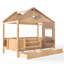 Lit maison avec tablette, crochets latéraux, cadre de lit avec tiroirs de rangement et DEL-370944681-370944682