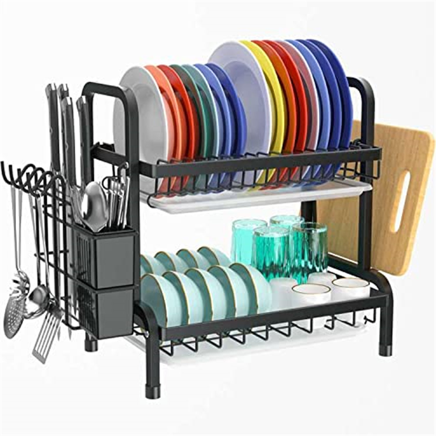 Kitchen Sink Large Dish Drainer With Tray Multi-Functional Dish