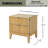 Modern Fluted Wood Nightstand with Two Drawers and Gold Hardware
