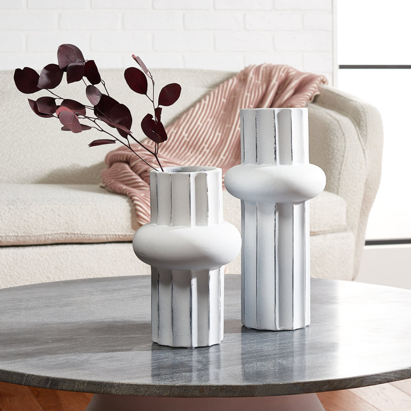 Vase de table Keita, Blanc antique