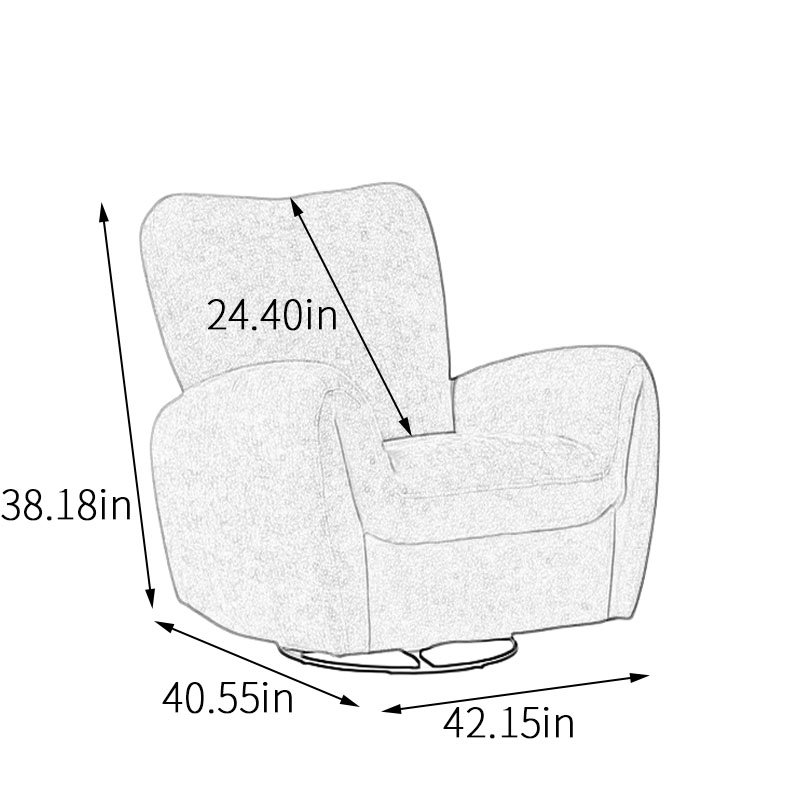 Fauteuil inclinable pivotant rembourré Smayan, Brun