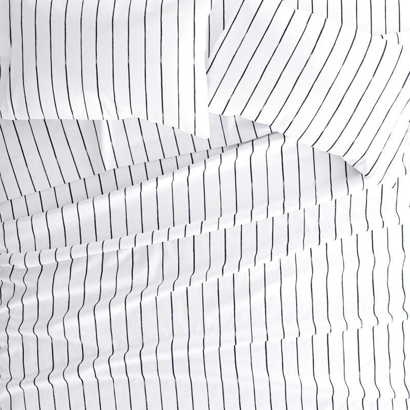 Twin Gray Stripe Deep Pocket Microfiber Sheet Set