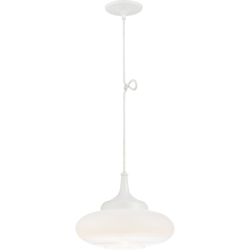 Luminaire suspendu simple à 1 lumière Macfarlane, Blanc