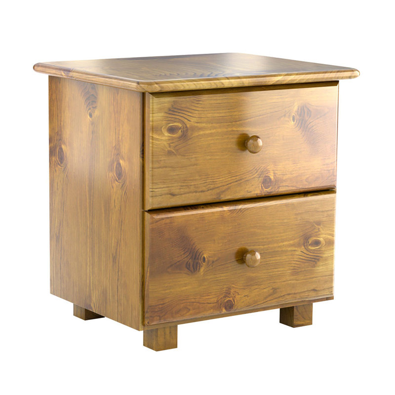 Nodax Bedside Cabinet Table For Bedroom - Elegant Stylish 2-Drawer Wooden Nightstand Table (B2), Oak