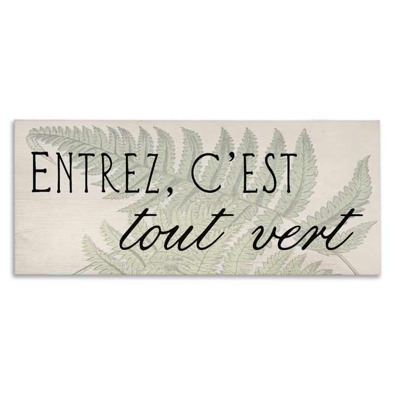 «French It's All Green», conception par Lil 'Rue, H 10 po x l 24 po