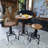 Anguel Pine Round Solid Wood Top Metal Base Dining Table-1969342846