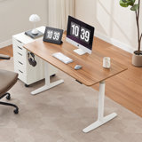 Electric Height Adjustable Standing Desk with Round Tube Column