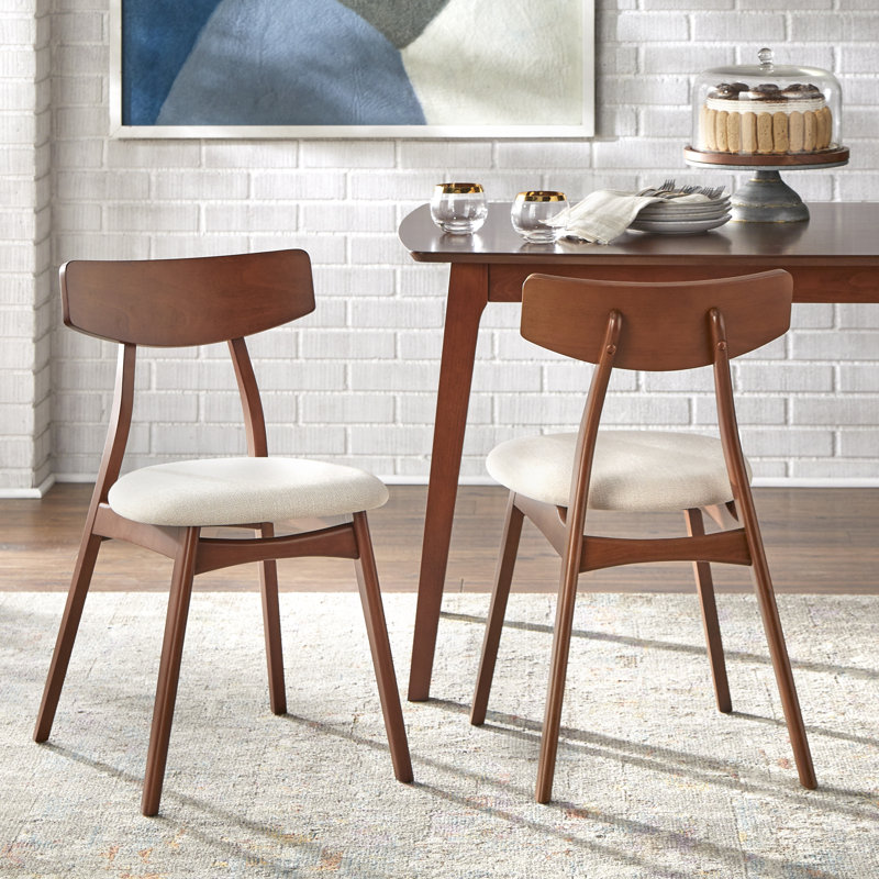 Brunehilde Side Chair, Walnut, Beige