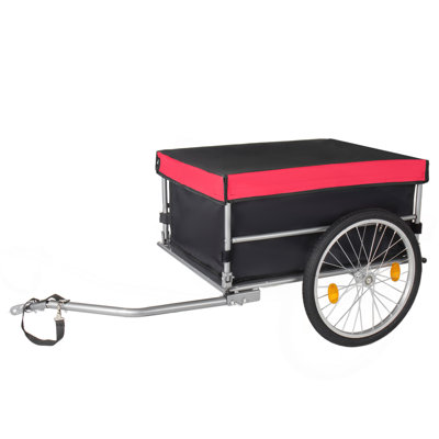 Remorque pliable de vélo-cargaison de vélo avec roues de 20 po, housse amovible, cadre à dégagement rapide, chariot à vélo, remorque de chariot à vélo pour les bagages, outils, produits d'épicerie. Rouge