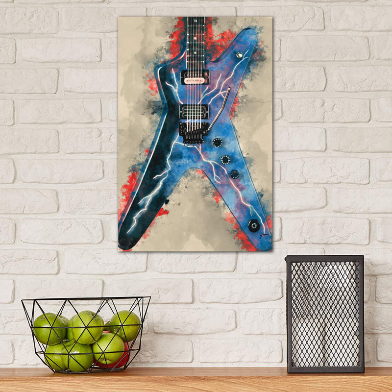 Dimebag Darrell's Electric Guitar 1 Piece Wrapped Canvas Wall Art, 30.48 cm H x 45.72 cm W