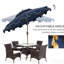Parasol de patio bleu foncé 9 pi - Fonction d'inclinaison et de manivelle pour plus de commodité dans le jardin, la terrasse, la piscine avec auvent