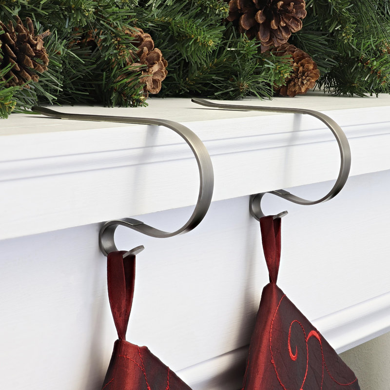 Mantleclip Stocking Holder, Pewter