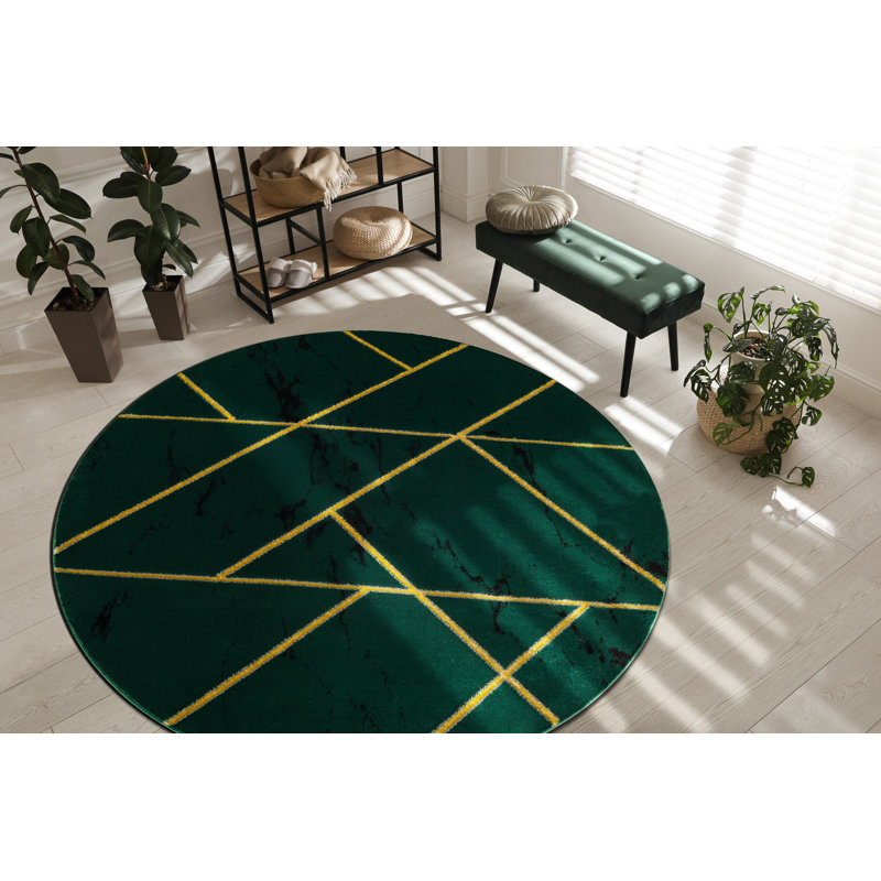 Round Rohrsburg Geometric Area Rug, Round 120cm
