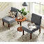 Ensemble de deux chaises rembourrées en tissu brun clair Annahy-1118691770