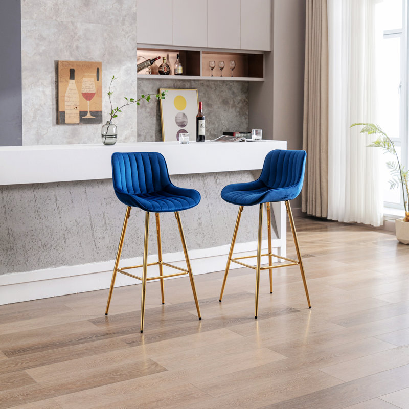 Deux tabourets de bar, tabouret de comptoir de cuisine moderne avec pieds en métal, tabouret de bar moderne pour la maison