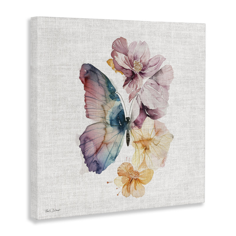 Toile de papillon «Émergence de beauté», conception par Nicole DeCamp, H 17 po x l 17 po