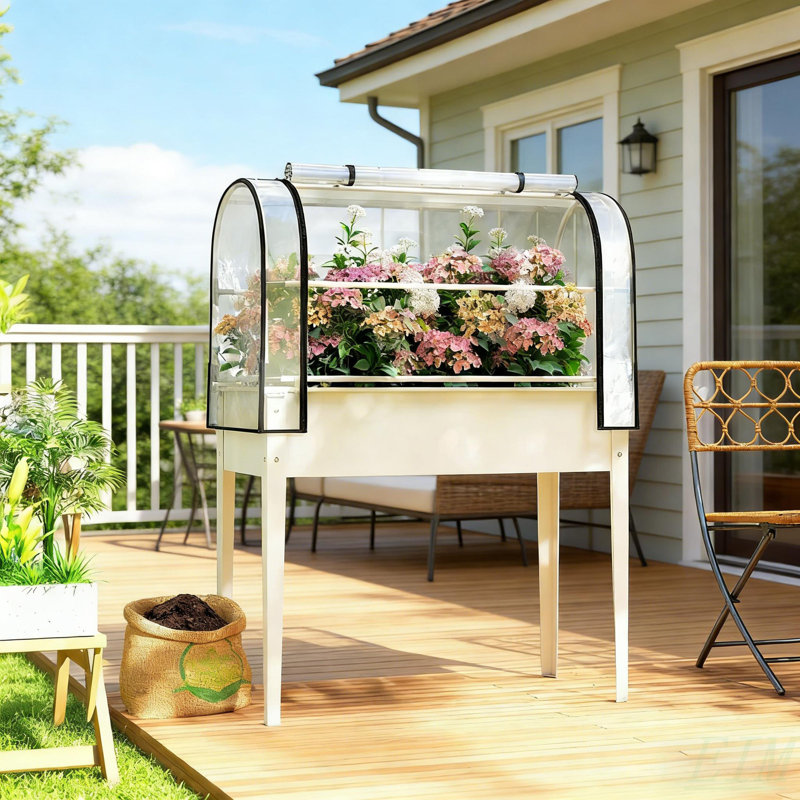 Elevated Plant Boxs,Raised Garden Bed,Flower Boxs, White