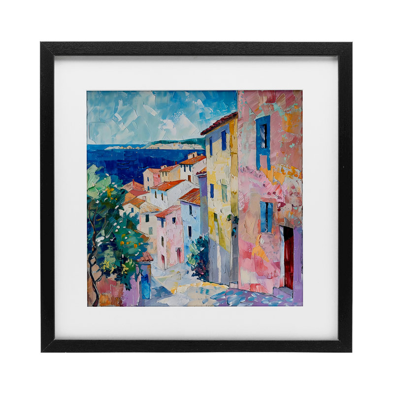 Méditerranée encadrée, reproduction encadrée sous verre, conception par LSR Creative Studio, H 13 po x l 13 po