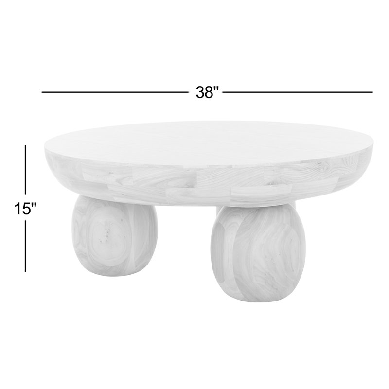 Hayliette Solid Wood Coffee Table, Beige