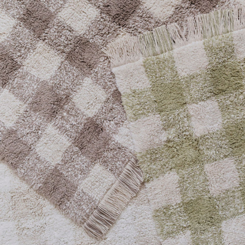 Washable Rug Vichy, Rectangle 4' 11" x 5' 11", Marron