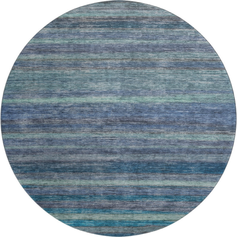 Premium Machine Washable Marasco AMF1639 Stripes Rug, Round 8'