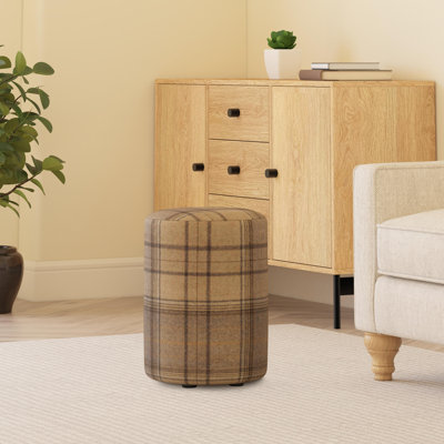 Tartan Fabric Round Stools Tartan 