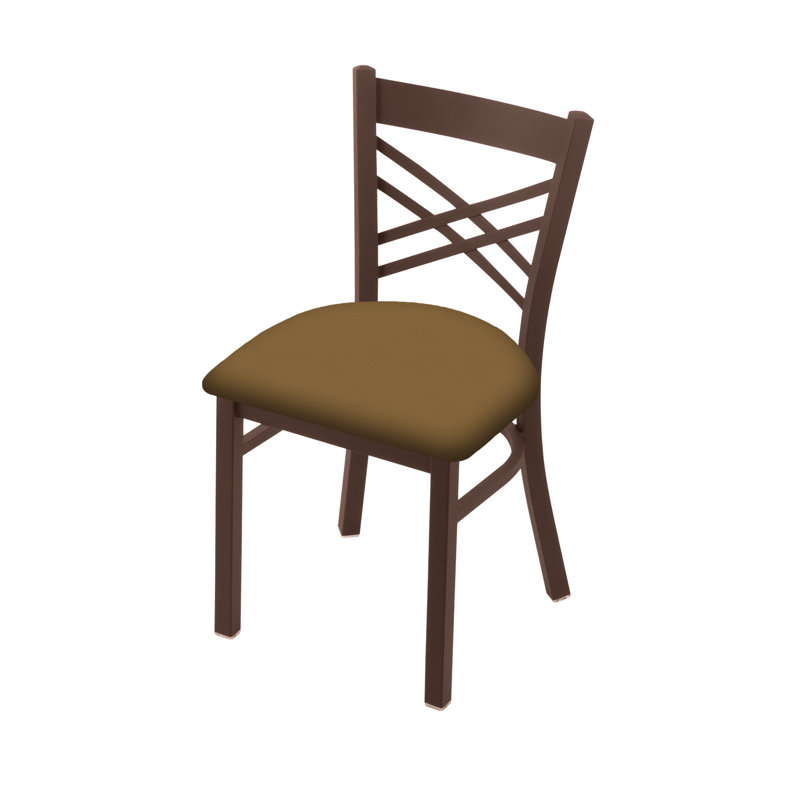 Catalina 18'' H Upholstered Metal Side Chair, Bronze, Vinyl-Canter Saddle