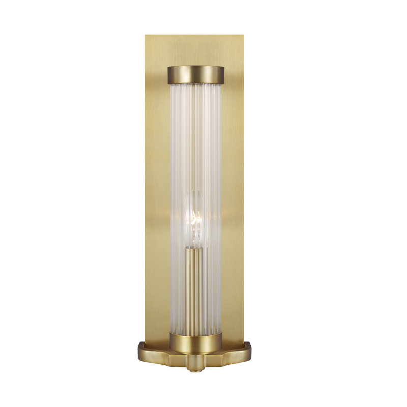 Steel Corner Wall Light, Burnished Brass