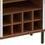 Armoire à vin cannelée avec support à vin à 8 grilles, 5 tablettes réglables à 5 niveaux, 2 porte-verres, portes tambour coulissantes, 4 espaces de rangement cachés sur le côté, station de café moderne-129434460