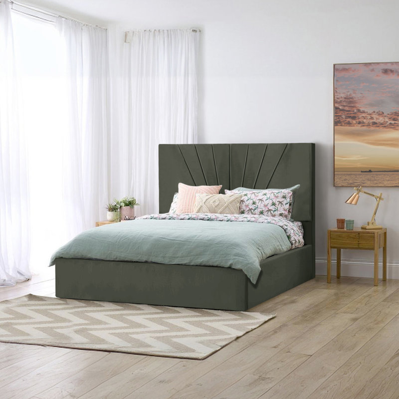 Annelee Upholstered Ottoman Storage Bed, Asphalt, Double (4'6)