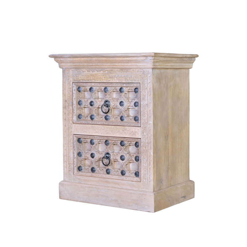 Alford 60cm W Solid Wood Bedside Table