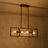 4-light Rectangular Kitchen Island Chandelier