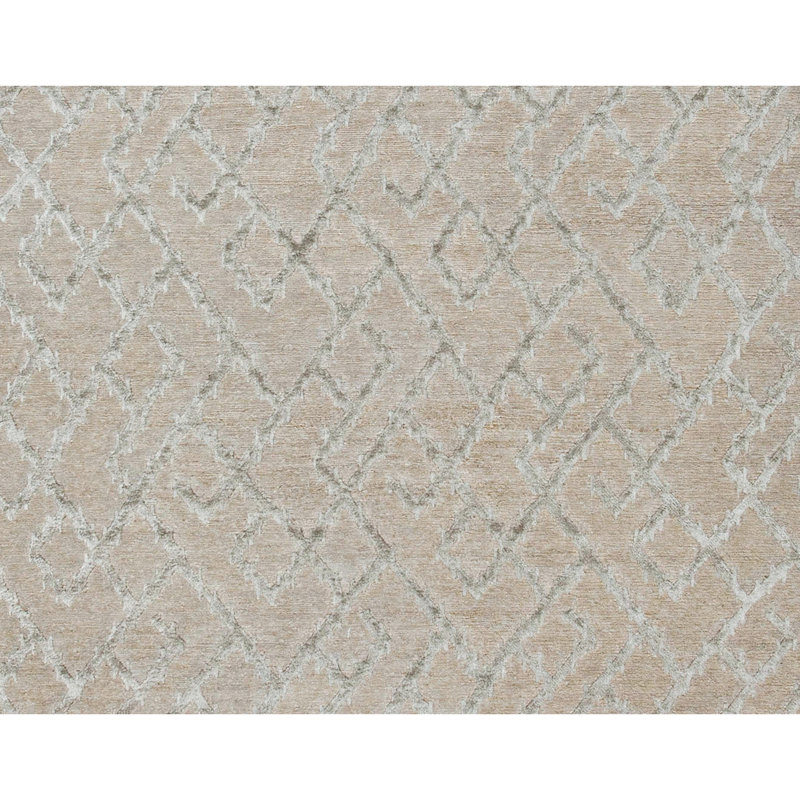 Himalayan Geometric Area Rug in Beige/Gray, Rectangle 6' x 8'8"