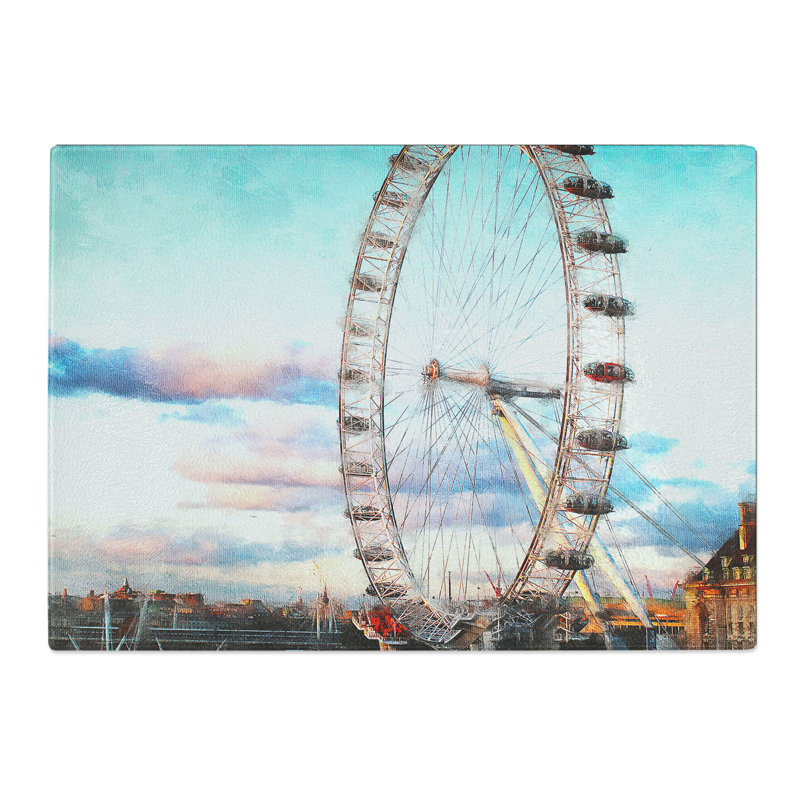 Tempered Glass the London Eye Chopping Board, 20 cm x 28.5 cm