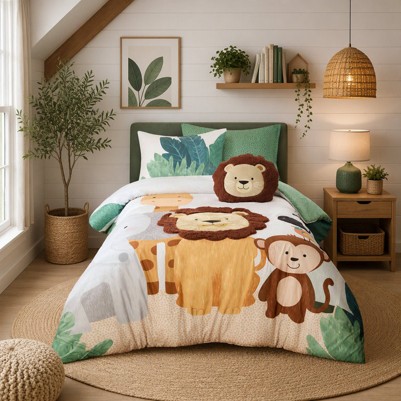 4 PCS Twin/Twin XL Comforter Set, Green
