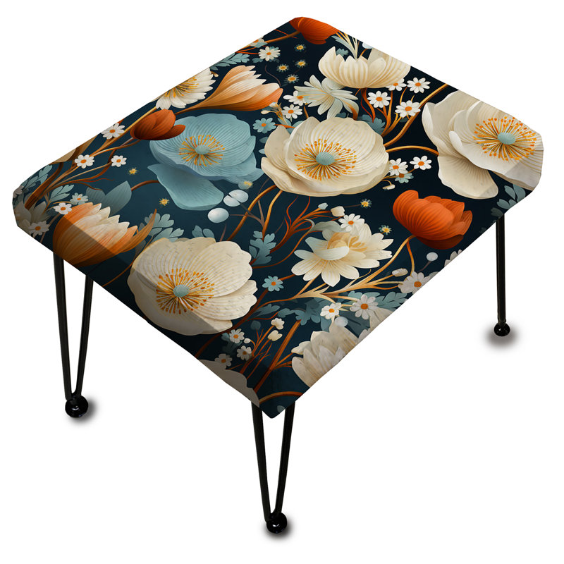 Motif floral multicolore de fleurs côtières - Repose-pieds rectangulaire floral