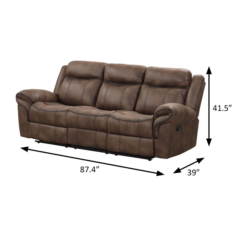 Canapé transitionnel l 87,4 po, brun