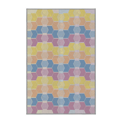 Tapis jaune / mauve / bleu / orange Power Loom