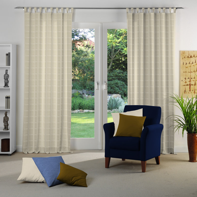 Shire Room Darkening Single Curtain Panel, 132 W x 225 D cm, Beige