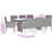  Garden Dining Set Black, Cream White