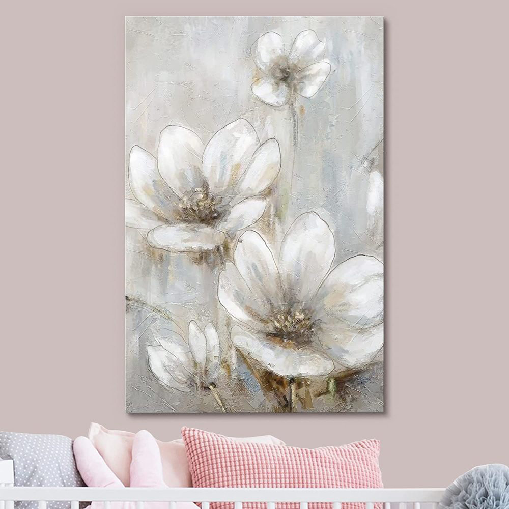 " White Garden Daisy " Painting Print IDEA4WALL 
