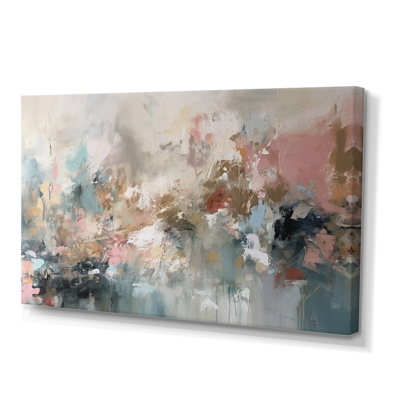 "Brushstroke", peinture abstraite I, H 24 po x l 32 po, Toile tendue, Sans cadre