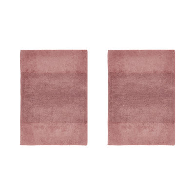 Makaylynn Premium 100% Cotton 2 Piece Bath Rug Sets with Non-Slip Backing, Machine Washable, Luxurious Solid Pattern Super Absorbent & Tufted Weave Bath Mat for Bathroom, Shower, and Tub
