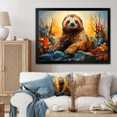 «Slumbering Sloth», impression géométrique sur toile