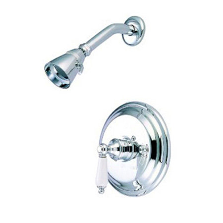 Vintage Pressure Balanced Shower Head and Valve with Porcelain Lever Handles
